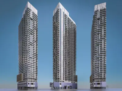 Apartment Building 02 Low-poly 3D model