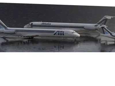 ALITALIA MD82 ATR42 AND DC9-32 3D model
