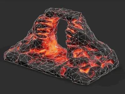 Cave Entrance lave rock 09 Low-poly 3D model