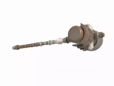 Future wasteland style cold weapon hammer 3D model