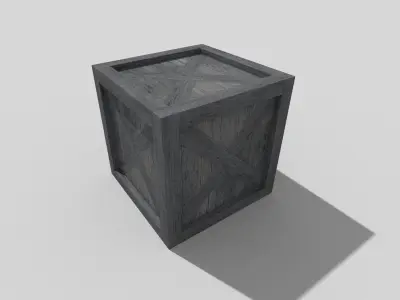 low poly wooden box Low-poly 3D model