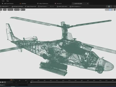 Rigged Ka-52 Helicopter Low-poly 3D model