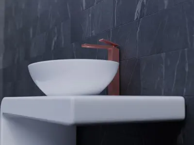 Abstract Bathroom Modern SInk Cabinet Free 3D model