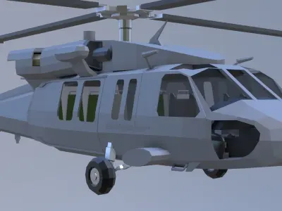SH-60 seahawk low poly Low-poly 3D model