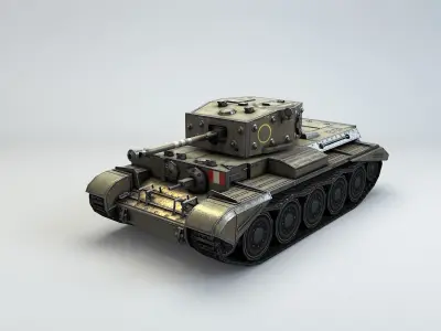 Low Poly Cromwell medium tank Low-poly 3D model