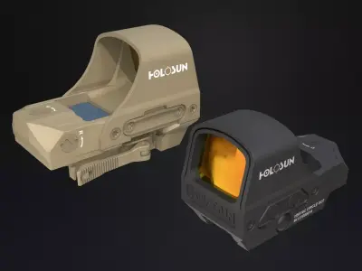 Holosun classic HS510C Holographic sight Low-poly 3D model