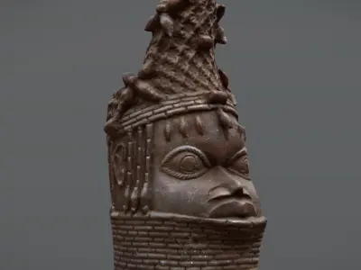 Commemorative head of Queen Mother Low-poly 3D model