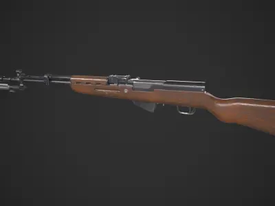 SKS Rifle Low-poly 3D model