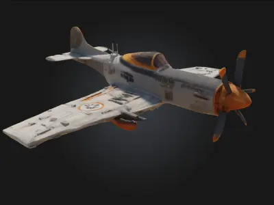 Vintage Fighter Aircraft  Iconic Aerial Warrior of the Past 3D model