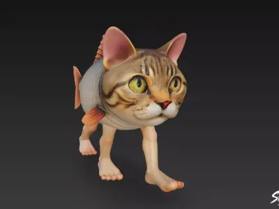 Trulimero Trulicina - Italian Brainrot Low-poly 3D model