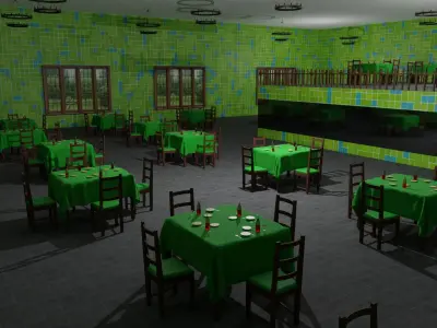 Restaurant Low-poly 3D model