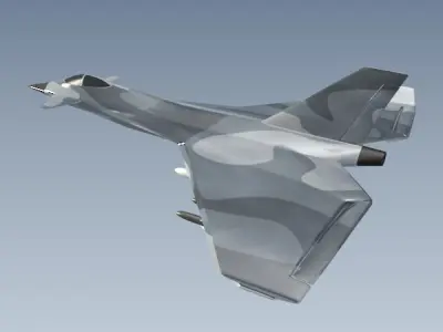 Jetfighter aircraft concept Low-poly 3D model