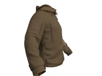 Military Tactical Fleece Jacket Helikon Tex - Marvelous Designer 3D model