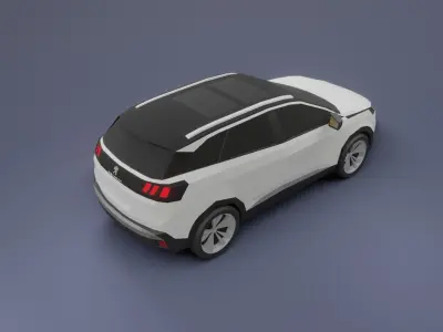 Peugeot 3008 low poly 3D model Low-poly 3D model