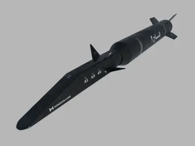 fattah 2 hypersonic missile lowpoly Low-poly 3D model