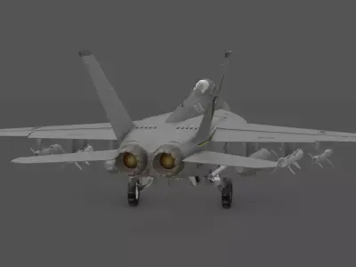 FA-18F Super Hornet 3D Model Low-poly 3D model