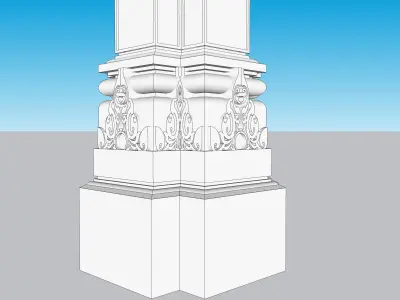indian jodhpuri stone piller column 3D model