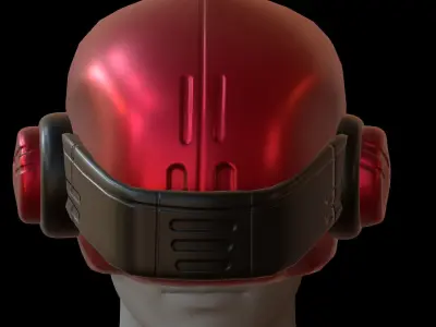 Gas mask helmet 3d model scifi Low-poly  3D model 10