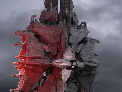 Mars Mining Tower Mega City Tower 3D model