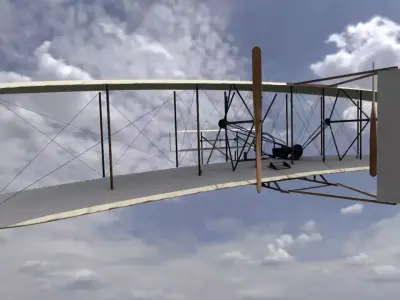 the Wright Flyer Low-poly 3D model