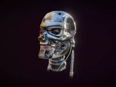 T-800 robot skull Free low-poly 3D model