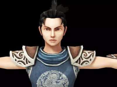 Warrior Low Poly Game Male Character  Low-poly 3D model