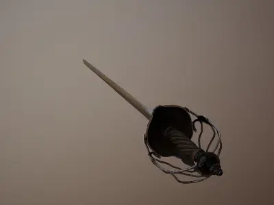 Broadsword or Haudegen Low-poly 3D model