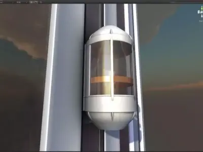 Shuttle elevator realtime scene Low-poly 3D model