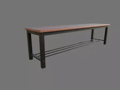 Bench Low-poly 3D model 18