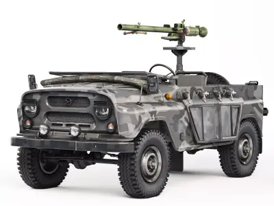 UAZ 469 SPG-9 1980 3D model