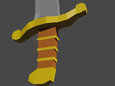 saber sword Low-poly 3D model