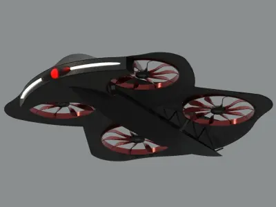 FUTURISTIC AIR TO AIR COMBAT DRONE 3D model