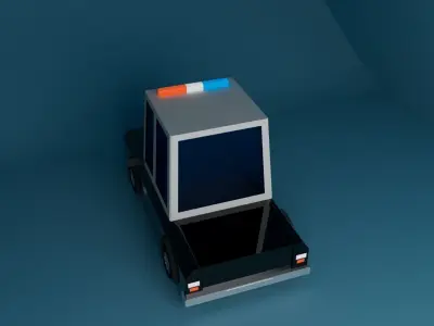 Low-Poly Police Car Low-poly 3D model