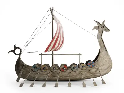 Viking Ship Low-poly 3D model