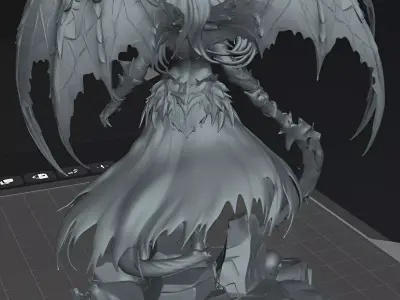 Demon Brutal Demon Queen 32mm Dark Fantasy STL 3D print model