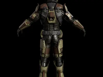 Sci-Fi Super Soldier Low-poly 3D model