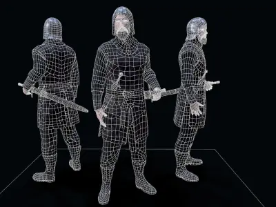 Stark soldier Low-poly 3D model