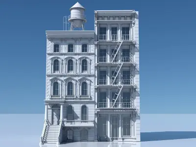 Commercial Building Facade 04 3D model