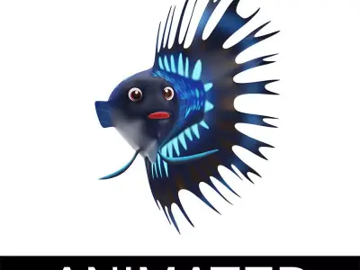 Siamese Fighting fish animated Low-poly 3D model