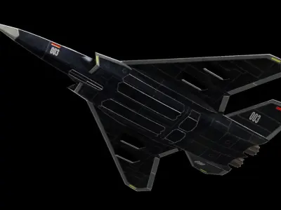 FCAS -French Concept fighter jet Low-poly 3D model