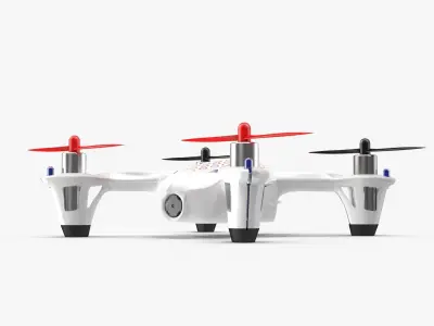 Hubsan X4 H107C White Low-poly 3D model