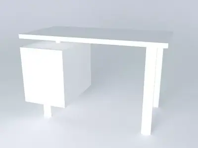 Desk With Drawers Free 3D model