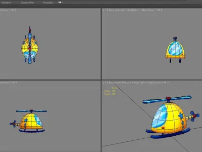 Cartoon helicopter toy Low-poly 3D model