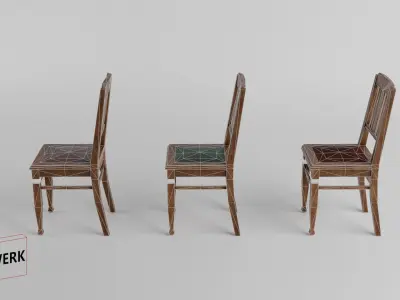 historic furniture Set 01 - 3D Low Poly 3D model