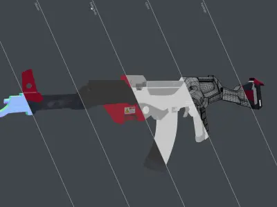 AK47 Harimau Low-poly 3D model