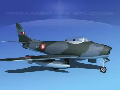North American F-86 Sabre Jet Denmark 3D model