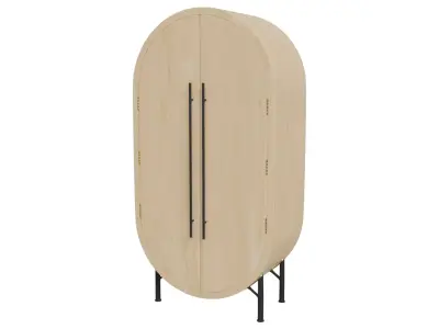 Wooden Bar Cabinet Free 3D model