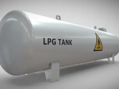 Liquefied Petroleum Gas Tank High-Poly 3D model