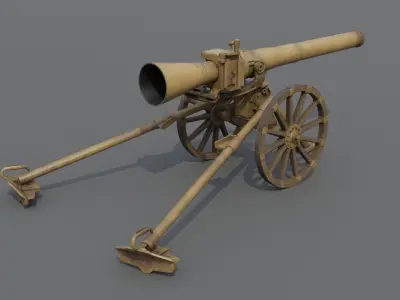 Type 4 105mm Recoilless Gun Low-poly 3D model