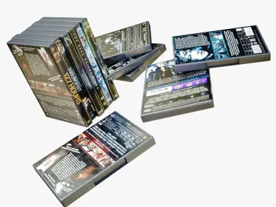 DVD Boxes Low-poly 3D model